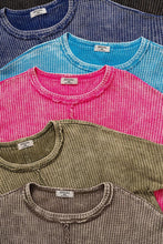 Load image into Gallery viewer, WASHED BABY WAFFLE OVERSIZED LONG SLEEVE TOP