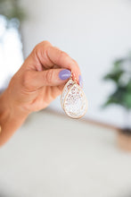 Load image into Gallery viewer, Teardrop Filigree Earrings in White