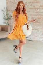 Load image into Gallery viewer, Stuck in My Head Tiered Dress in Orange