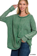 Load image into Gallery viewer, WASHED BABY WAFFLE OVERSIZED LONG SLEEVE TOP