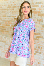 Load image into Gallery viewer, Lizzy Cap Sleeve Top in Muted Lavender and Pink Floral
