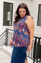 Load image into Gallery viewer, Lizzy Tank Top in Royal and Purple Deco