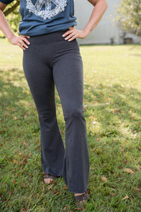 Stand by Me Flare Yoga Pants in Charcoal