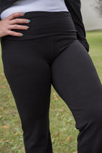 Load image into Gallery viewer, Small Changes Flare Yoga Pants in Black