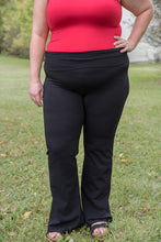 Load image into Gallery viewer, Small Changes Flare Yoga Pants in Black