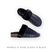 Load image into Gallery viewer, Sparkle &amp; Shine Slides in Black