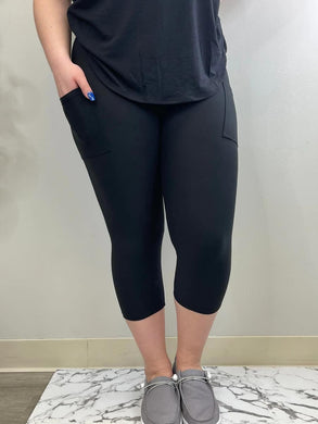 BLACK CAPRI LEGGINGS- OS, TC, TC2