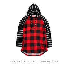 Load image into Gallery viewer, Fabulous in Red Plaid Hoodie