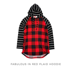 Fabulous in Red Plaid Hoodie