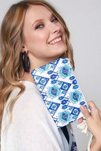 Load image into Gallery viewer, My Blue Aztec Clutch