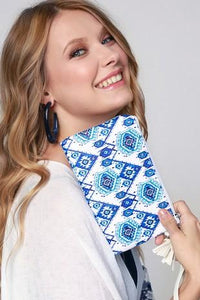My Blue Aztec Clutch