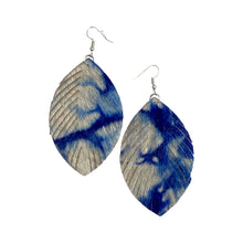 Load image into Gallery viewer, Blue Marble Fringe Earrings