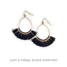Load image into Gallery viewer, Just a Tassel Black Earrings