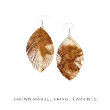 Load image into Gallery viewer, Brown Marble Fringe Earrings