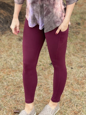 On The Go Leggings in Burgundy