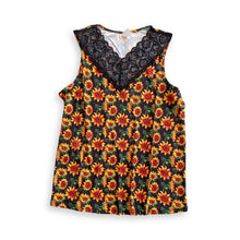 Load image into Gallery viewer, Seeking Sunflowers Lace Tank