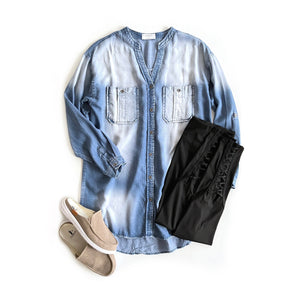 Get Carried Away Chambray Top