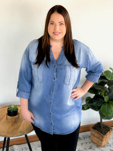 Get Carried Away Chambray Top