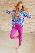 Load image into Gallery viewer, Lizzy Top in Royal and Pink Paisley