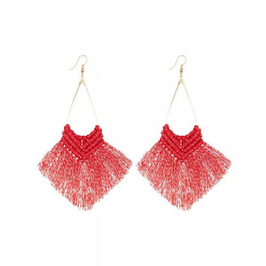 My Radiant Red Tassel Earrings