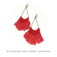 Load image into Gallery viewer, My Radiant Red Tassel Earrings
