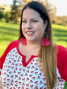 My Radiant Red Tassel Earrings